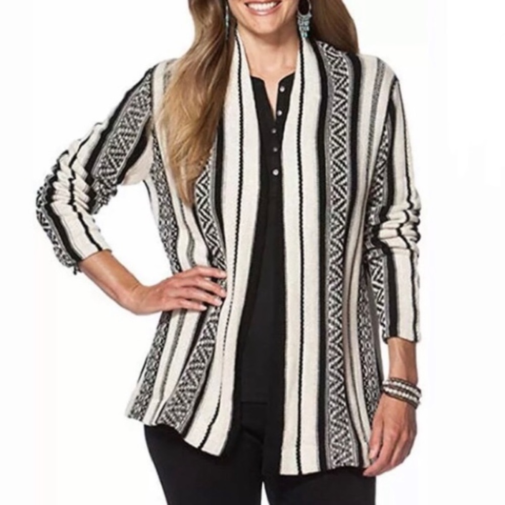 CHAPS Western Open Front Cardigan Large
